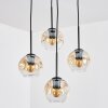 Ripoll lampa wisząca, kula świetlna, lampa wisząca kaskadowa bursztynowy, przezroczysty, 4-punktowe
