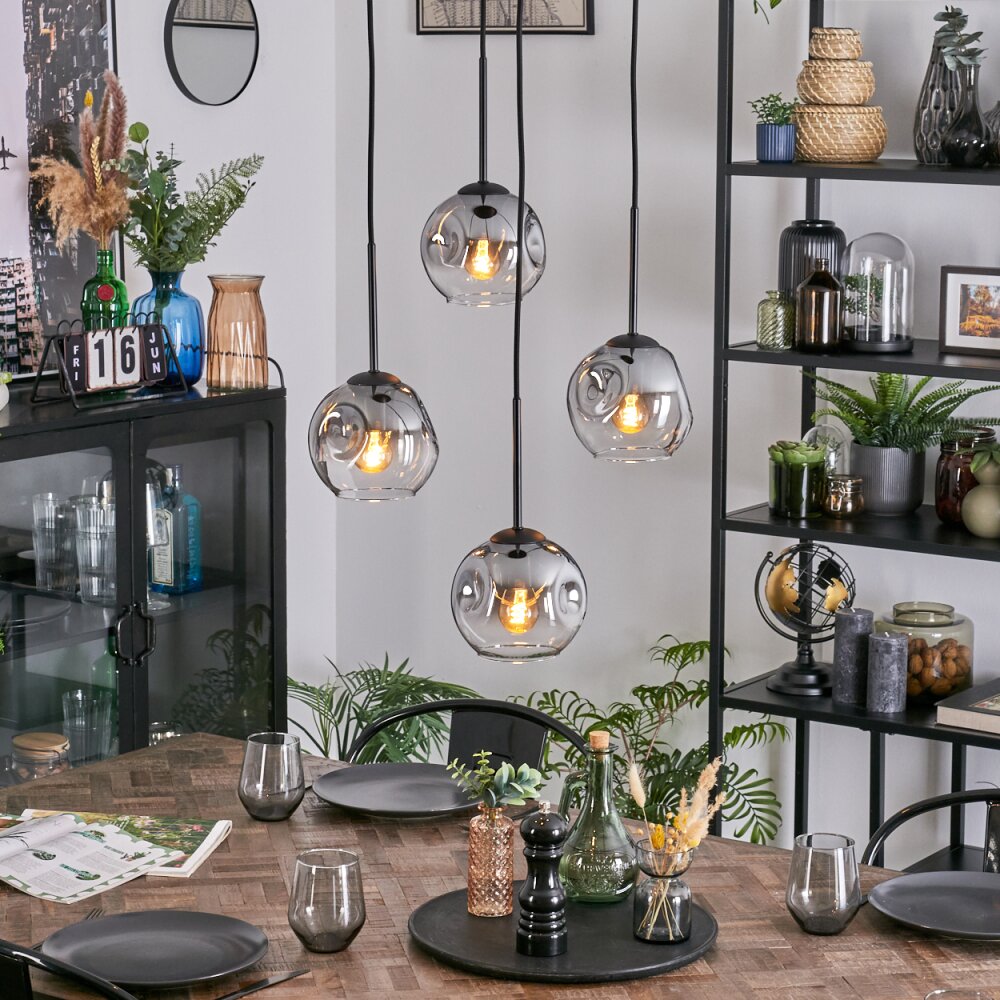 Ripoll Lampa wisząca, Kula świetlna, Lampa wiszącego klastra Przezroczysty, Przydymiony, 4-punktowe main product photo