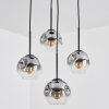 Ripoll lampa wisząca, kula świetlna, lampa wisząca kaskadowa przezroczysty, przydymiony, 4-punktowe
