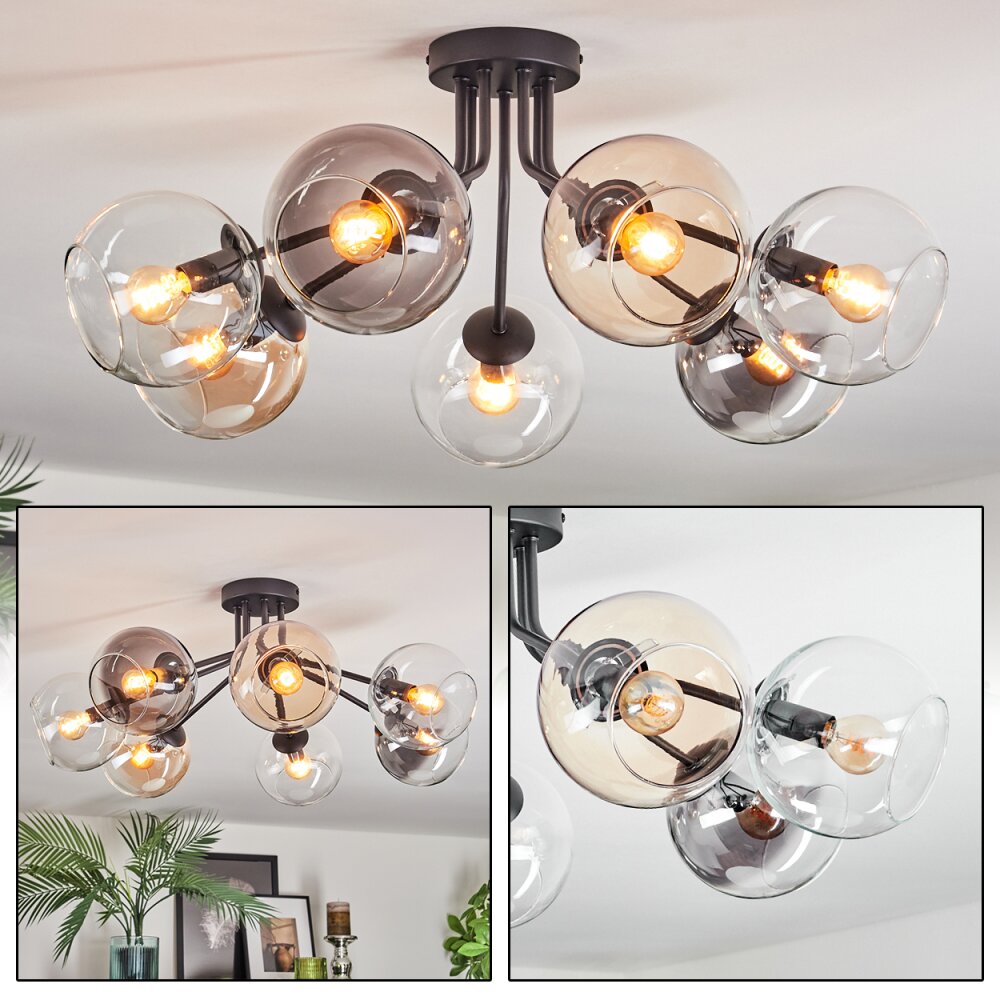 Koyoto Lampa sufitowa, Kula świetlna 82 cm W kolorze bursztynu, Przezroczysty, Przydymiony, 7-punktowe main product photo