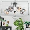Koyoto lampa sufitowa, kula świetlna 82 cm bursztynowy, przezroczysty, przydymiony, 7-punktowe