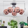 Ripoll Lampa sufitowa, Kula świetlna W kolorze miedzi, 5-punktowe