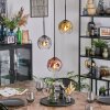 Ripoll lampa wisząca, kula świetlna, lampa wisząca kaskadowa chrom, złoty, przezroczysty, miedziany, przydymiony, 3-punktowe