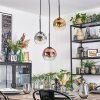 Ripoll lampa wisząca, kula świetlna, lampa wisząca kaskadowa chrom, złoty, przezroczysty, miedziany, przydymiony, 3-punktowe