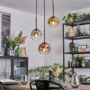 Ripoll lampa wisząca, kula świetlna, lampa wisząca kaskadowa chrom, złoty, przezroczysty, miedziany, przydymiony, 3-punktowe
