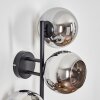 Koyoto Kula świetlna, Lampa ścienna Chrom, Przydymiony, 3-punktowe