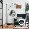 Cando lampa stojąca, lampa podłogowa łukowa chrom, czarny, 1-punktowy