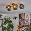 Ripoll lampa sufitowa, kula świetlna niebeieski, zielony, miedziany, 5-punktowe