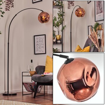 Ripoll lampa stojąca, lampa podłogowa łukowa czarny, 1-punktowy