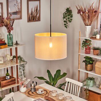 Bassagoda lampa wisząca, lampa wisząca beżowy, biały, 1-punktowy