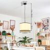 Chellas Lampa wisząca, Lampa wisząca Ecru, Czarny, 1-punktowy