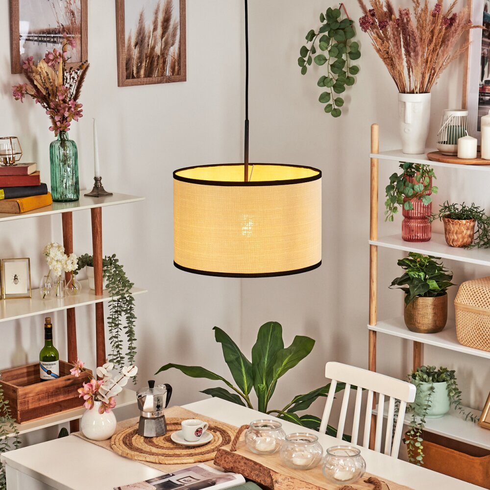 Chellas Lampa wisząca, Lampa wisząca Ecru, Czarny, 1-punktowy main product photo