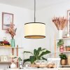 Chellas lampa wisząca, lampa wisząca naturalny, czarny, 1-punktowy