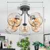Ripoll Lampa sufitowa, Kula świetlna W kolorze bursztynu, 5-punktowe