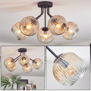 Ripoll Lampa sufitowa, Kula świetlna W kolorze bursztynu, Przezroczysty, 5-punktowe