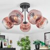Ripoll lampa sufitowa, kula świetlna przezroczysty, miedziany, 5-punktowe
