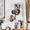 Koyoto Kula świetlna, Lampa ścienna Chrom, Przezroczysty, Przydymiony, 3-punktowe