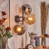 Koyoto Kula świetlna, Lampa ścienna W kolorze bursztynu, Chrom, Przydymiony, 3-punktowe