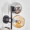 Koyoto Kula świetlna, Lampa ścienna W kolorze bursztynu, Chrom, Przydymiony, 3-punktowe