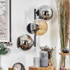 Koyoto Kula świetlna, Lampa ścienna W kolorze bursztynu, Chrom, Przydymiony, 3-punktowe