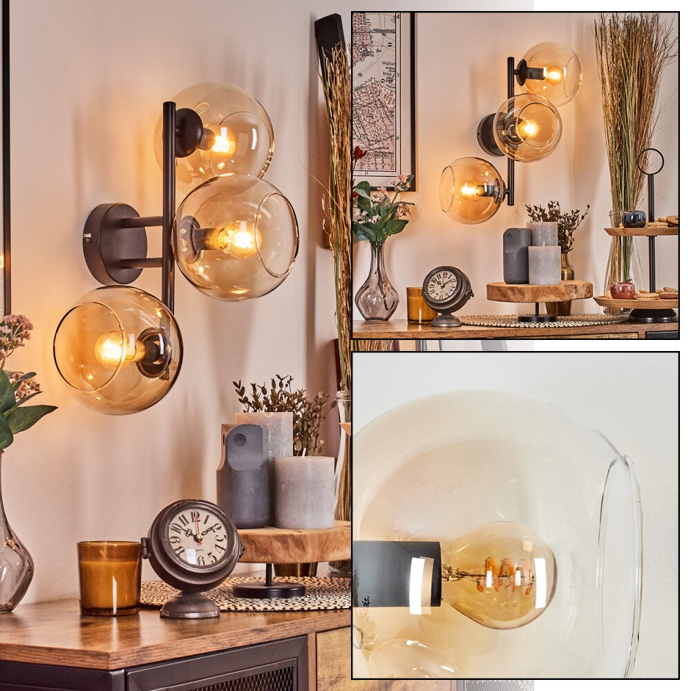 Koyoto Kula świetlna, Lampa ścienna W kolorze bursztynu, Przezroczysty, 3-punktowe main product photo