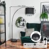 Bassagoda Lampa stojąca, Lampy łukowe Chrom, Czarny, 1-punktowy, Klosz z tkaniny