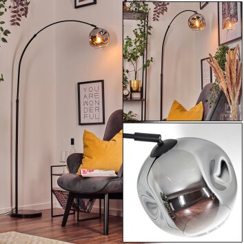 Ripoll lampa stojąca, lampa podłogowa łukowa czarny, 1-punktowy