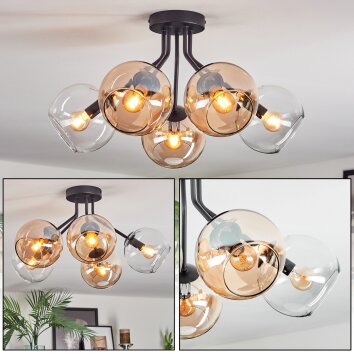Koyoto Lampa sufitowa, Kula świetlna 52 cm W kolorze bursztynu, Przezroczysty, 5-punktowe