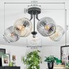 Ripoll Lampa sufitowa, Kula świetlna W kolorze bursztynu, Przezroczysty, Przydymiony, 5-punktowe