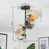 Ripoll lampa sufitowa, kula świetlna bursztynowy, przezroczysty, przydymiony, 4-punktowe