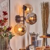 Koyoto Kula świetlna, Lampa ścienna W kolorze bursztynu, Chrom, Przydymiony, 3-punktowe
