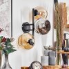 Koyoto Kula świetlna, Lampa ścienna W kolorze bursztynu, Chrom, Przydymiony, 3-punktowe