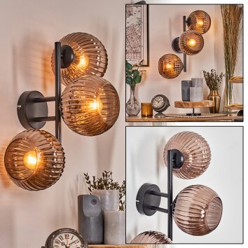 Koyoto Kula świetlna, Lampa ścienna W kolorze miedzi, 3-punktowe