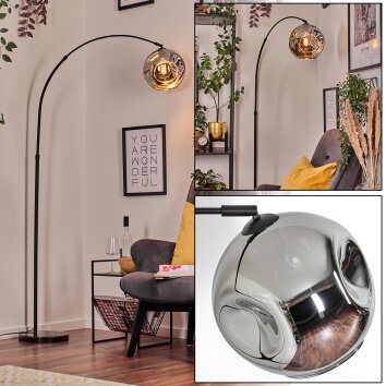 Ripoll lampa stojąca, lampa podłogowa łukowa czarny, 1-punktowy