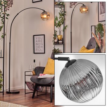 Ripoll lampa stojąca, lampa podłogowa łukowa czarny, 1-punktowy