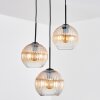 Koyoto lampa wisząca, kula świetlna, lampa wisząca kaskadowa 30 cm bursztynowy, przezroczysty, 3-punktowe