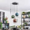 Ripoll lampa wisząca, kula świetlna, lampa wisząca kaskadowa niebeieski, zielony, miedziany, 3-punktowe