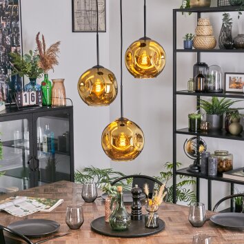 Ripoll lampa wisząca, kula świetlna, lampa wisząca kaskadowa złoty, 3-punktowe