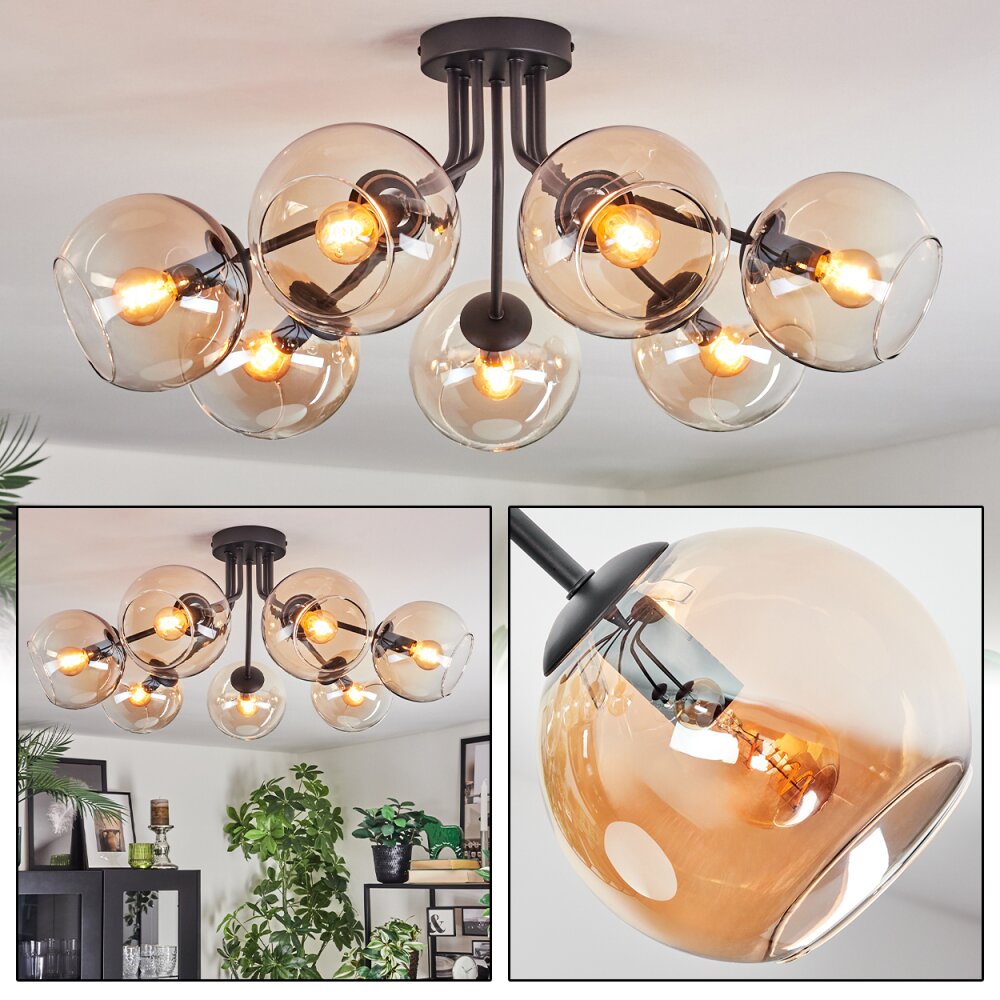 Koyoto Lampa sufitowa, Kula świetlna 82 cm W kolorze bursztynu, Przezroczysty, 7-punktowe main product photo