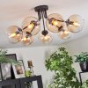 Koyoto Lampa sufitowa, Kula świetlna 82 cm W kolorze bursztynu, Przezroczysty, 7-punktowe