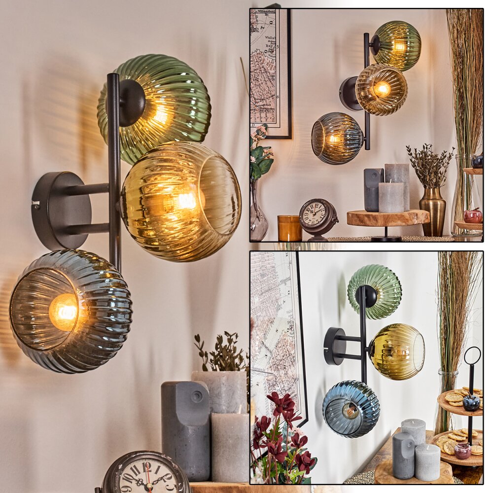 Koyoto Kula świetlna, Lampa ścienna Niebeieski, Złoty, Zielony, Przezroczysty, 3-punktowe main product photo