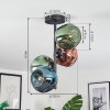 Ripoll Lampa sufitowa, Kula świetlna Niebeieski, Zielony, W kolorze miedzi, 4-punktowe