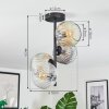 Ripoll Lampa sufitowa, Kula świetlna W kolorze bursztynu, Przezroczysty, Przydymiony, 4-punktowe