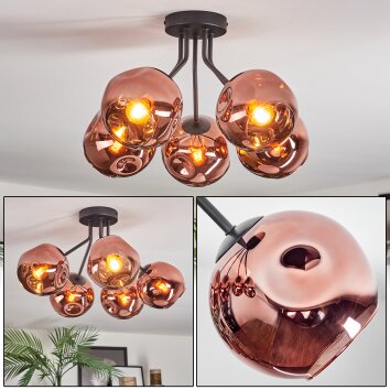 Ripoll lampa sufitowa, kula świetlna miedziany, 5-punktowe