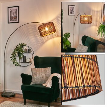 Cando lampa stojąca, lampa podłogowa łukowa nikiel matowy, czarny, 1-punktowy