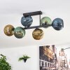 Koyoto lampa sufitowa, kula świetlna niebeieski, złoty, zielony, 6-punktowe
