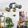 Koyoto lampa sufitowa, kula świetlna niebeieski, złoty, zielony, 6-punktowe