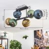 Koyoto lampa sufitowa, kula świetlna niebeieski, złoty, zielony, 6-punktowe
