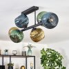 Koyoto lampa sufitowa, kula świetlna niebeieski, złoty, zielony, 6-punktowe