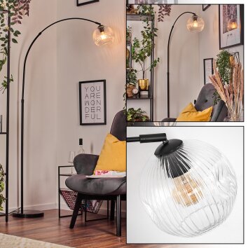 Ripoll lampa stojąca, lampa podłogowa łukowa czarny, 1-punktowy